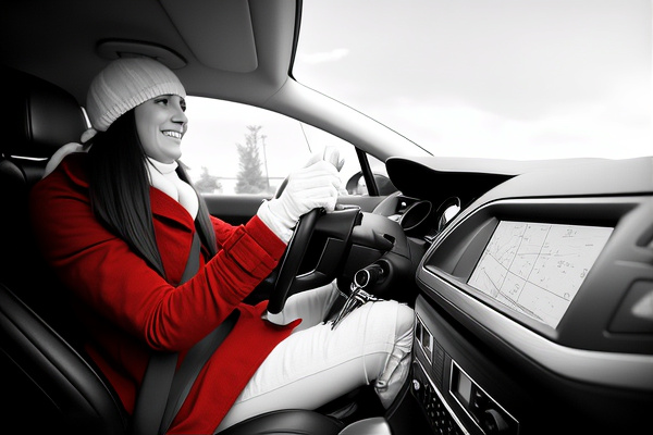 Women inside of the car, using navigational equipment